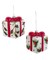 3.5" Glass Holly Decorated Present Ornament, Set of 2 - Festive Christmas Tree Decorations